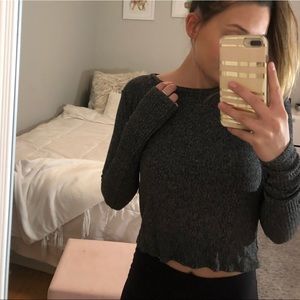 Cropped brandy sweater